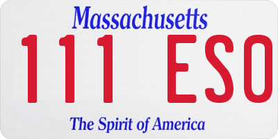 MA license plate 111ES0