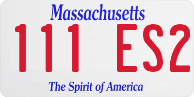 MA license plate 111ES2