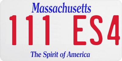 MA license plate 111ES4