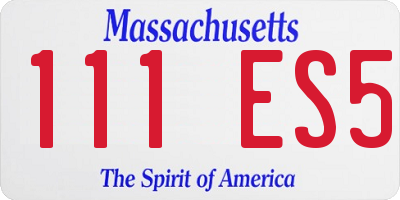 MA license plate 111ES5