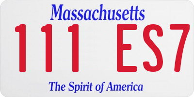 MA license plate 111ES7