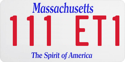 MA license plate 111ET1