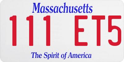 MA license plate 111ET5