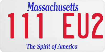 MA license plate 111EU2