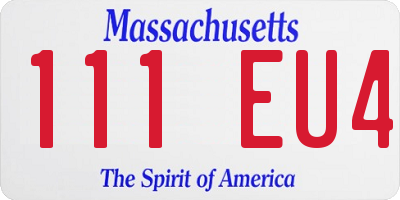MA license plate 111EU4