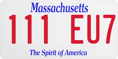 MA license plate 111EU7