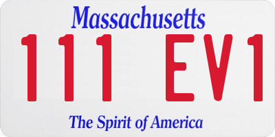 MA license plate 111EV1