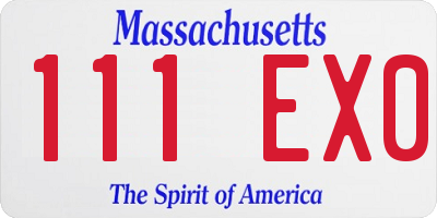 MA license plate 111EX0
