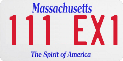 MA license plate 111EX1