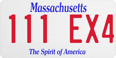 MA license plate 111EX4