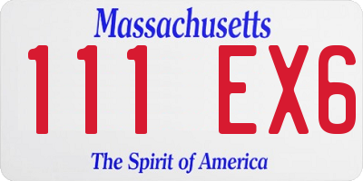 MA license plate 111EX6
