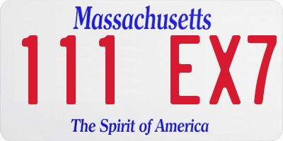 MA license plate 111EX7