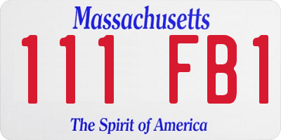 MA license plate 111FB1