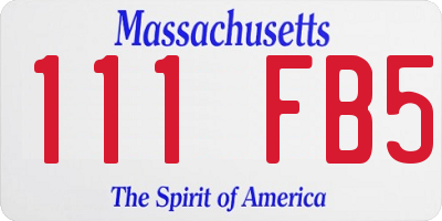 MA license plate 111FB5