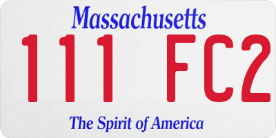 MA license plate 111FC2