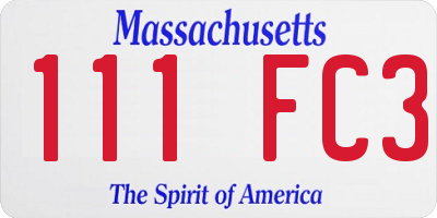 MA license plate 111FC3