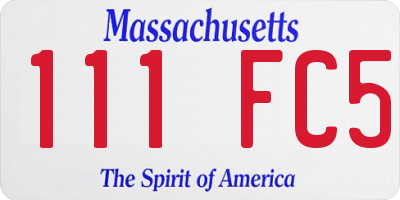 MA license plate 111FC5