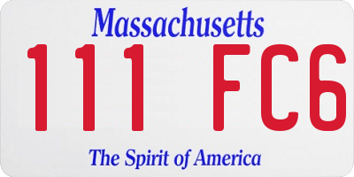 MA license plate 111FC6