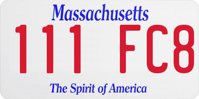 MA license plate 111FC8