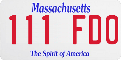 MA license plate 111FD0