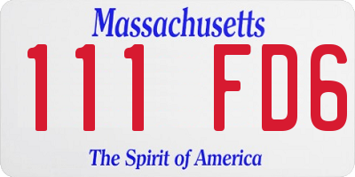 MA license plate 111FD6