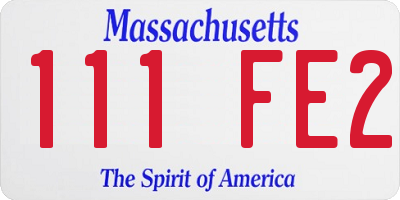 MA license plate 111FE2