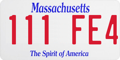 MA license plate 111FE4