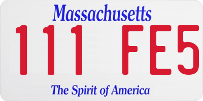 MA license plate 111FE5
