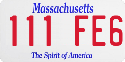 MA license plate 111FE6