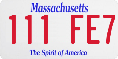 MA license plate 111FE7