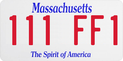 MA license plate 111FF1