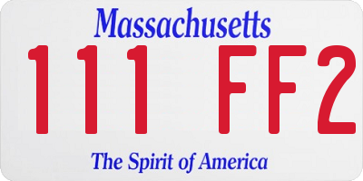 MA license plate 111FF2