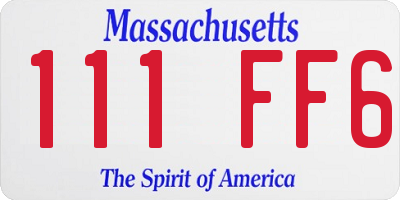 MA license plate 111FF6