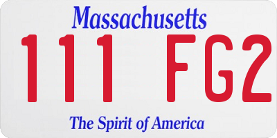 MA license plate 111FG2