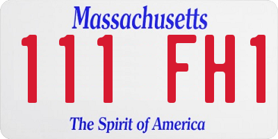 MA license plate 111FH1