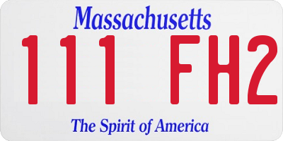 MA license plate 111FH2