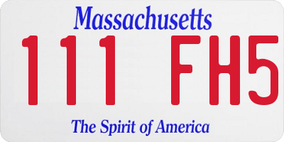 MA license plate 111FH5