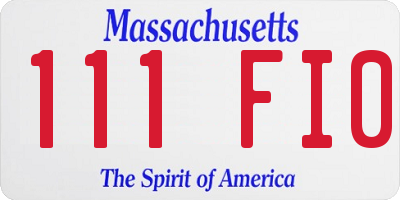MA license plate 111FI0
