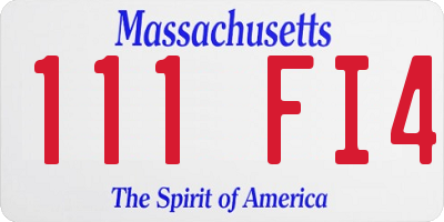 MA license plate 111FI4