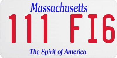 MA license plate 111FI6