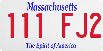 MA license plate 111FJ2