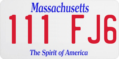 MA license plate 111FJ6