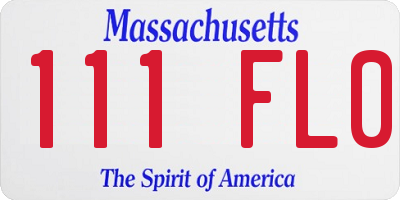 MA license plate 111FL0