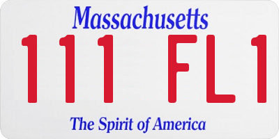 MA license plate 111FL1