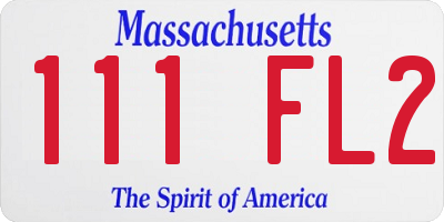 MA license plate 111FL2