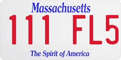 MA license plate 111FL5