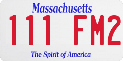 MA license plate 111FM2