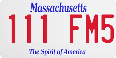 MA license plate 111FM5