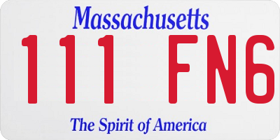 MA license plate 111FN6