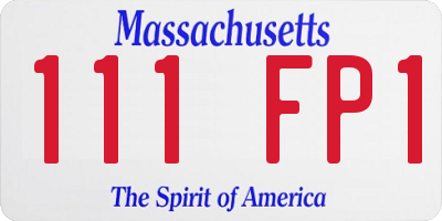 MA license plate 111FP1